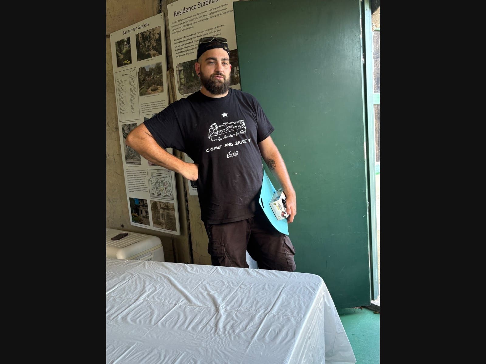 Head Chef Scout Metzler on September 5, 2026 going over the evening’s menu with Bannerman Trust leadership.