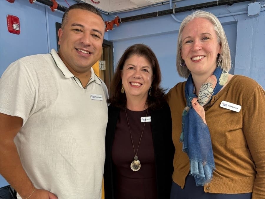 Some of Carver Center's Leadership include (L-R) Carver Center's Chief Program Officer Daniel Bonnet, Chief Executive Officer Anne Bradner and Colleen Kane, the Center's Chief Advancement Officer