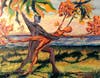 Christine Ochab-DiCostanzo, "Eternal Tango" 2020, part of the "Tree People Series," oil on board, 30" x 24"
