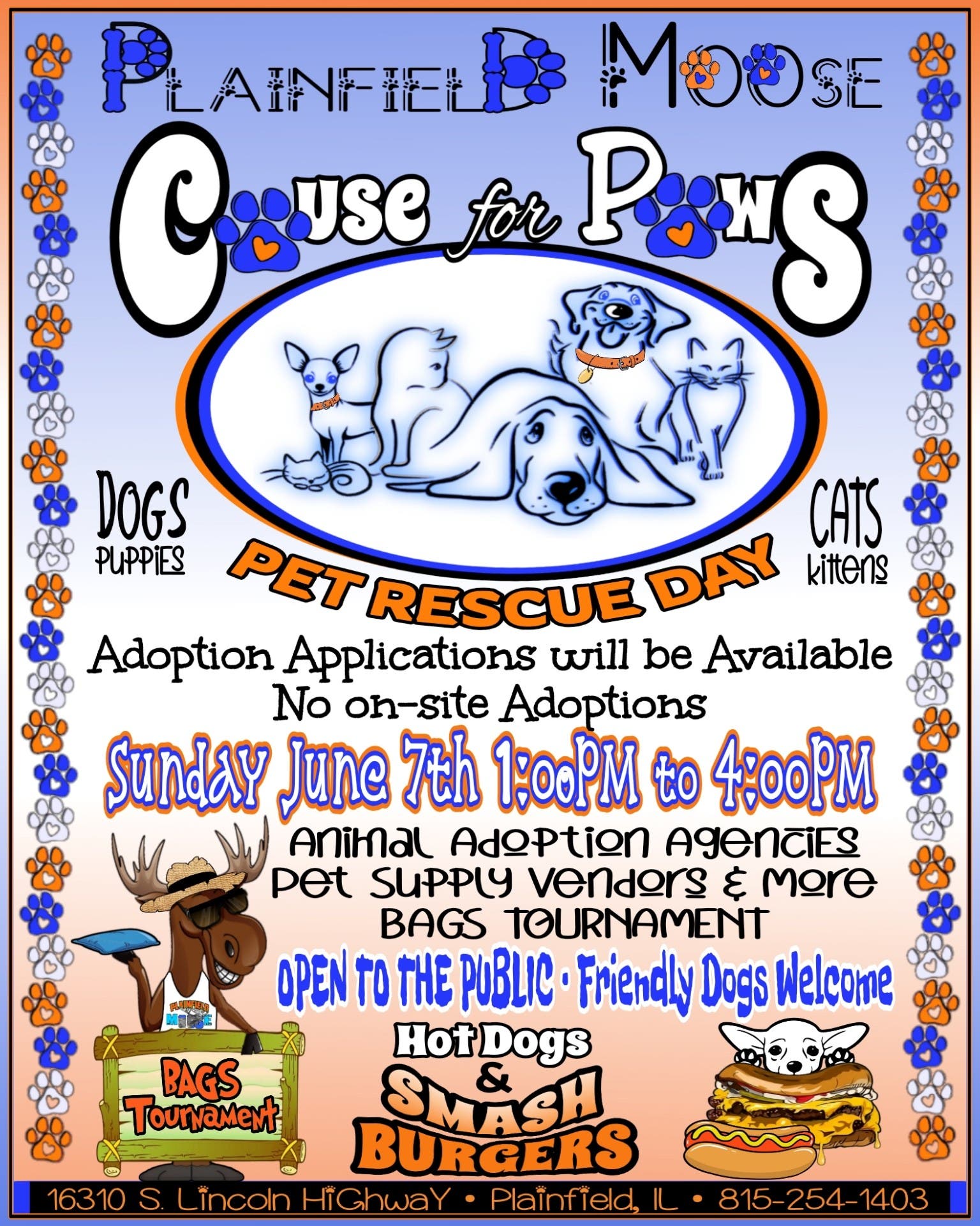Plainfield Moose Cause For Paws Pet Rescue Day