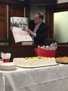 Dan Ensminger shows a card he received from town staff.