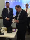 On behalf of the town, Barry Berman presented Dan Ensminger with a watch.