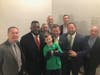 Representative Michael Day with House colleagues and David ‘Big Papi’ Ortiz before the shave.