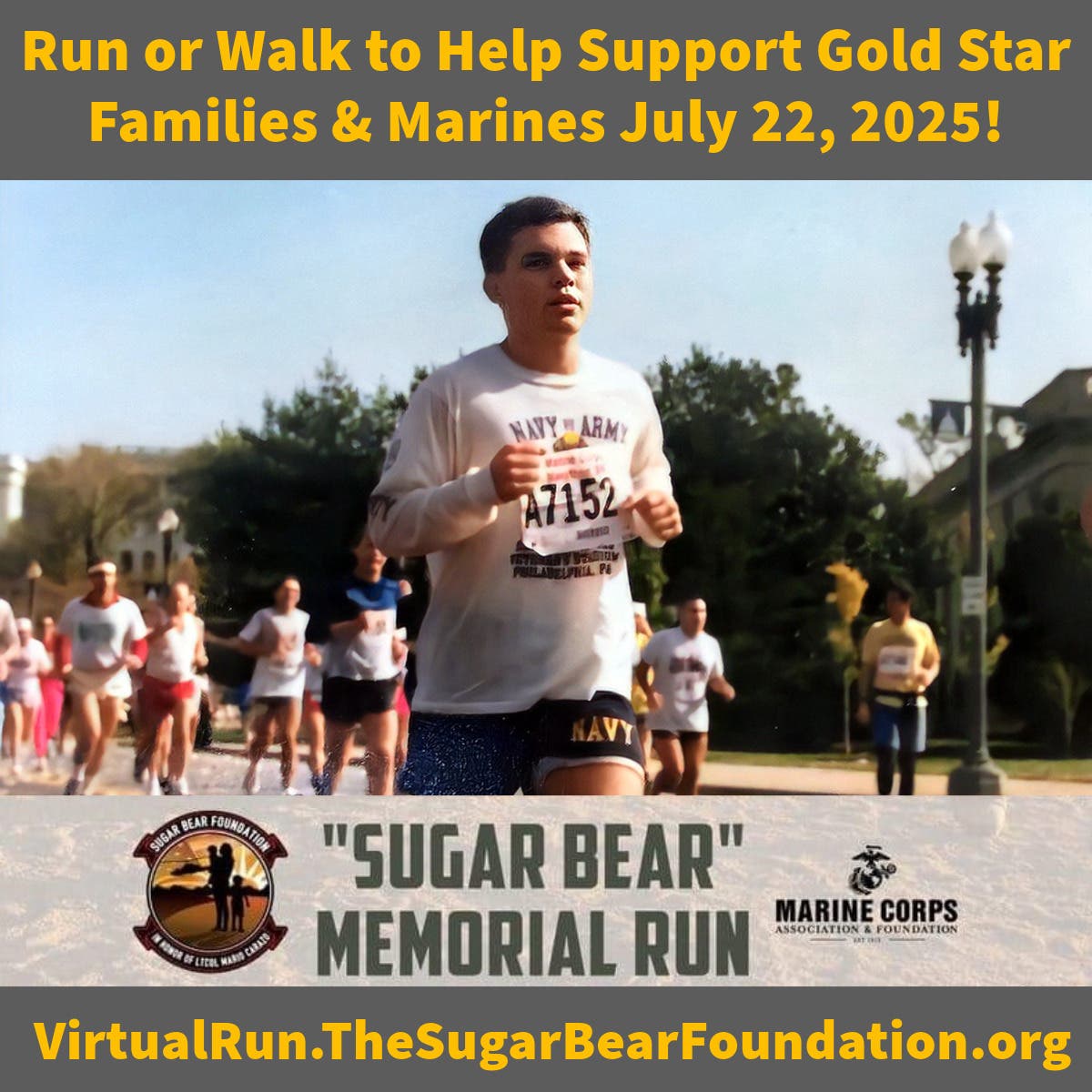 Sugar Bear Virtual Memorial Run-To support Gold Star Families and Marines 