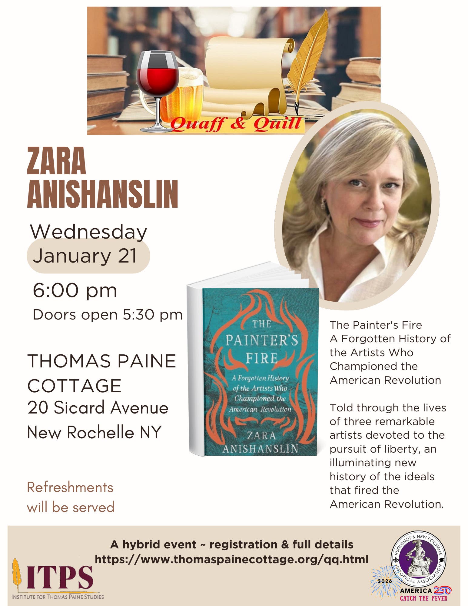 Quaff & Quill Author Talk @Paine Cottage