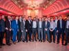Devils forward Kyle Palmieri (middle) poses for a photo with his teammates at last year's inaugural Military Ball at Nanina's in the Park in Belleville, NJ. 