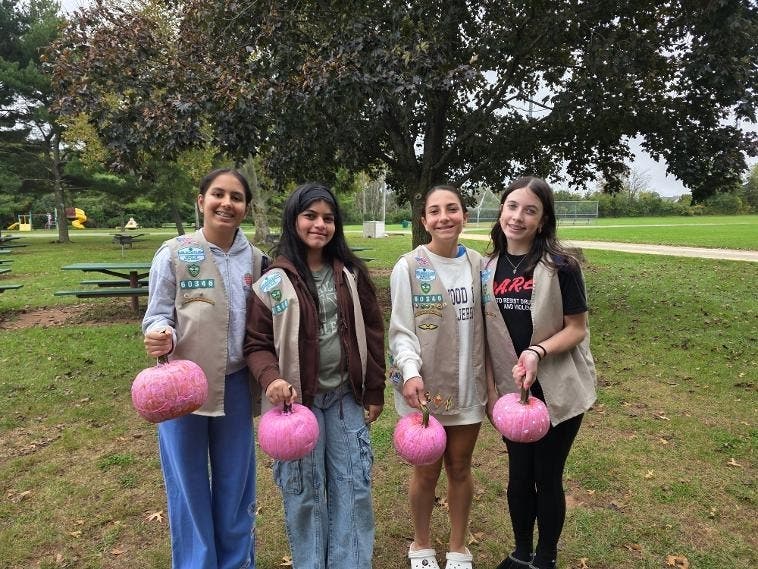 Featured in this picture are several of the older Girl Scouts who helped make this event special: Saachi B., Asmi G., Alessia B., Mackenzie M.