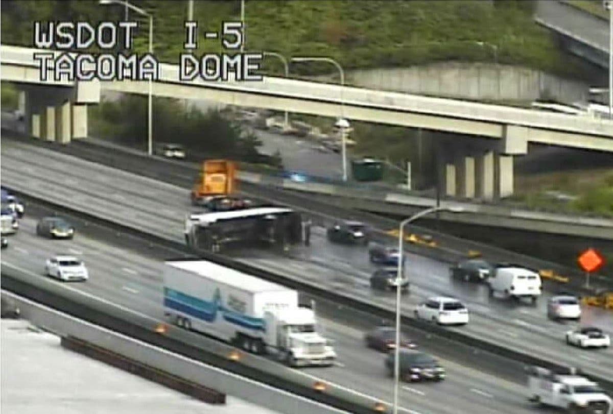 Overturned Truck Blocking All Lanes Of I-5 In Tacoma | Seattle, WA Patch