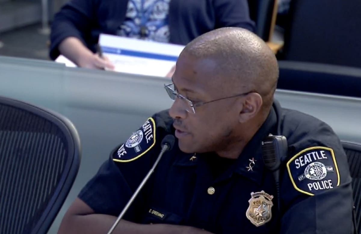 Seattle police Assistant Chief Eric Greening talks to City Council on May 8 about a new crime emphasis. 