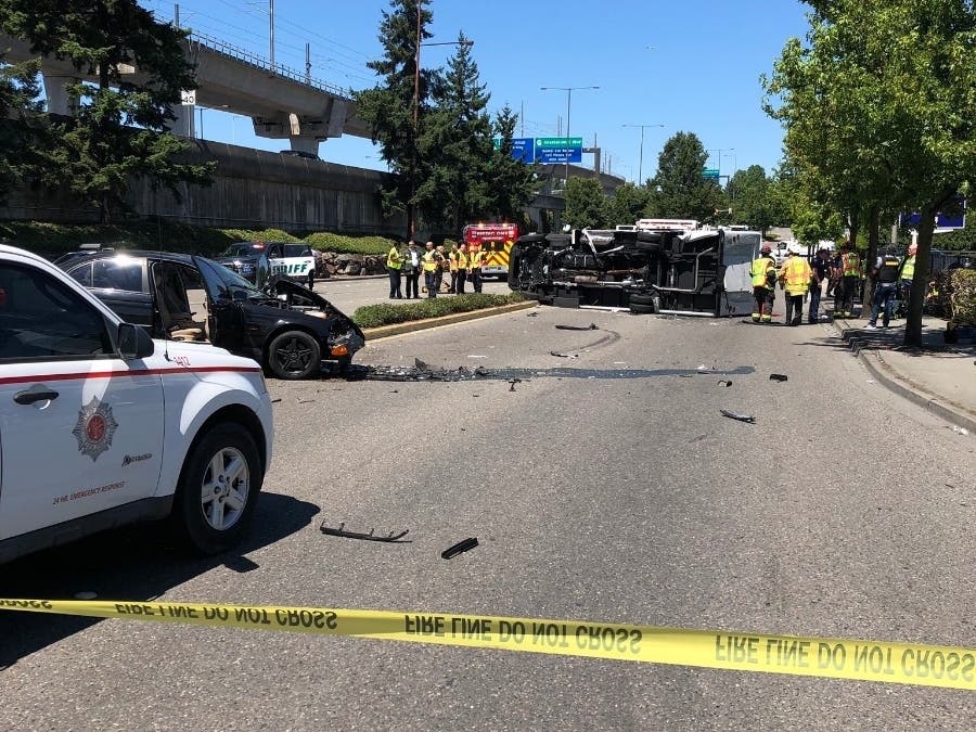A hotel shuttle bus was involved in a deadly crash near Sea-Tac on Thursday afternoon. 
