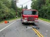 The scene of the crash along Veterans Memorial Drive Wednesday morning. 
