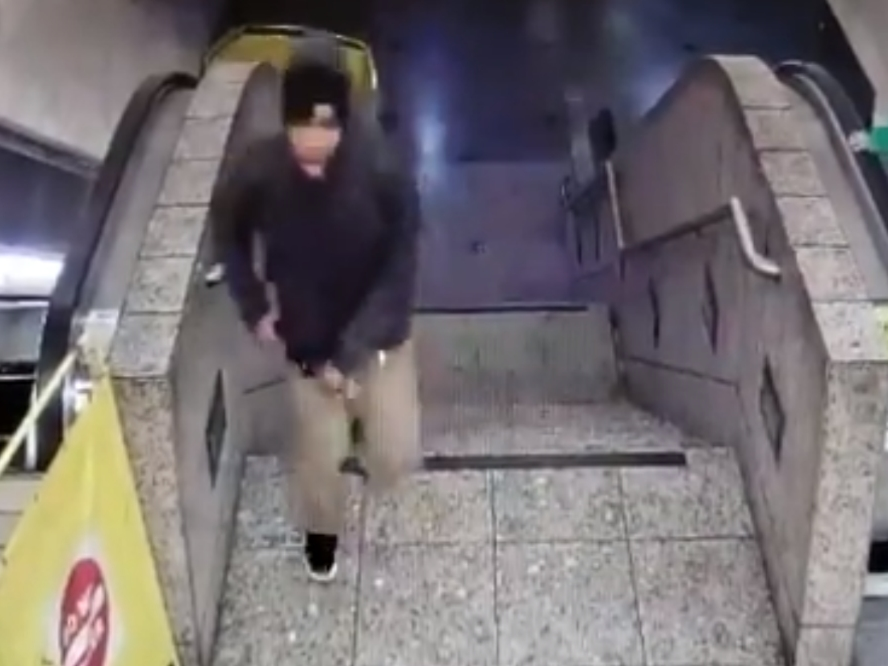 A King County Metro surveillance camera captured Bryce A. Hardy running from the scene of a shooting at the Westlake light rail station on Sept. 13.