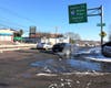 Another car hits a pothole near Honey Baked Ham in Framingham. 