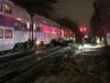 Worcester Train 523 hit a parked car near Ashland during the Thursday evening commute. 