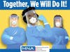 The MNA's coronavirus safety poster recalls Rosie the Riveter from World War II. 