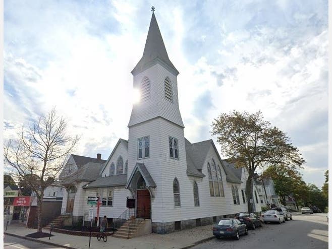 Adams Square Baptist Church along Lincoln Street in Worcester. 