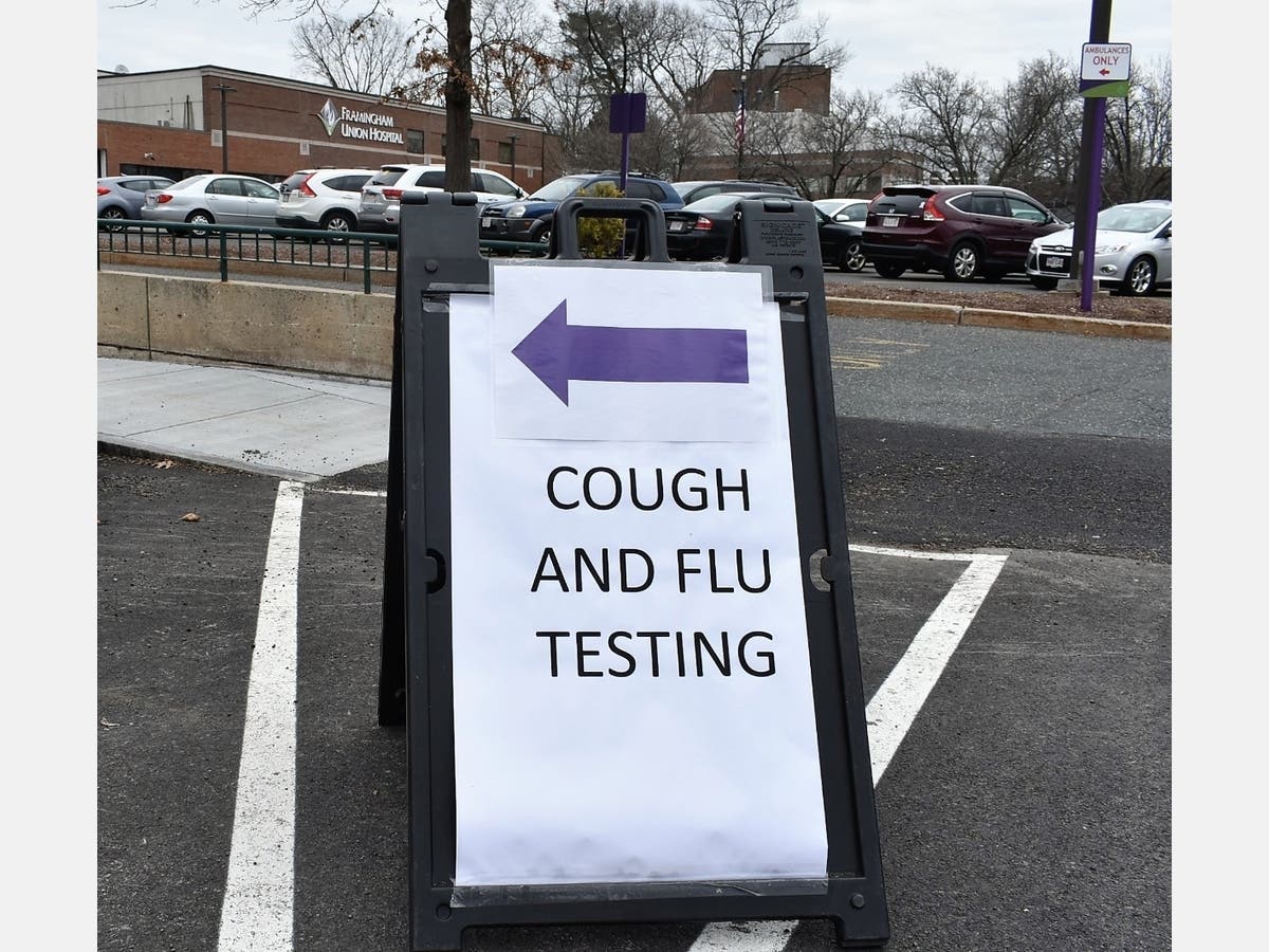 Coronavirus drive-thru testing was set up at Framingham Union Hospital early in the pandemic in mid-March.