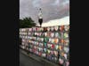The Love 01760 installation along the pedestrian bridge over the downtown Natick train station.