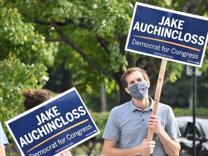 Newton City Councilor Jake Auchincloss defeated Republican challenger Julie Hall in the open 4th Congressional District race.