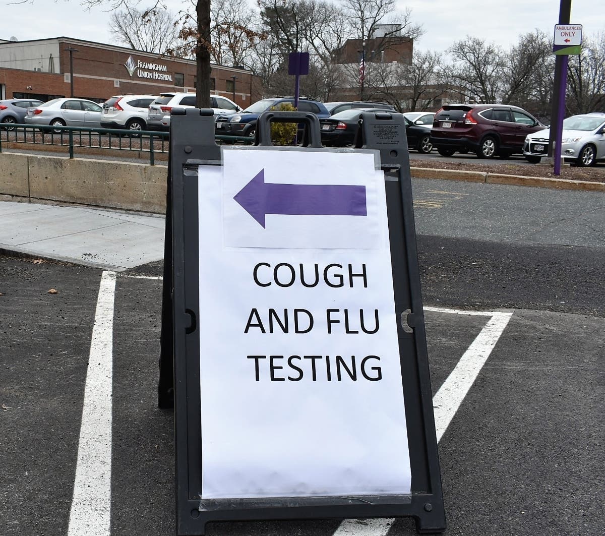 A testing site at Framingham Union at the beginning of the pandemic in March. 