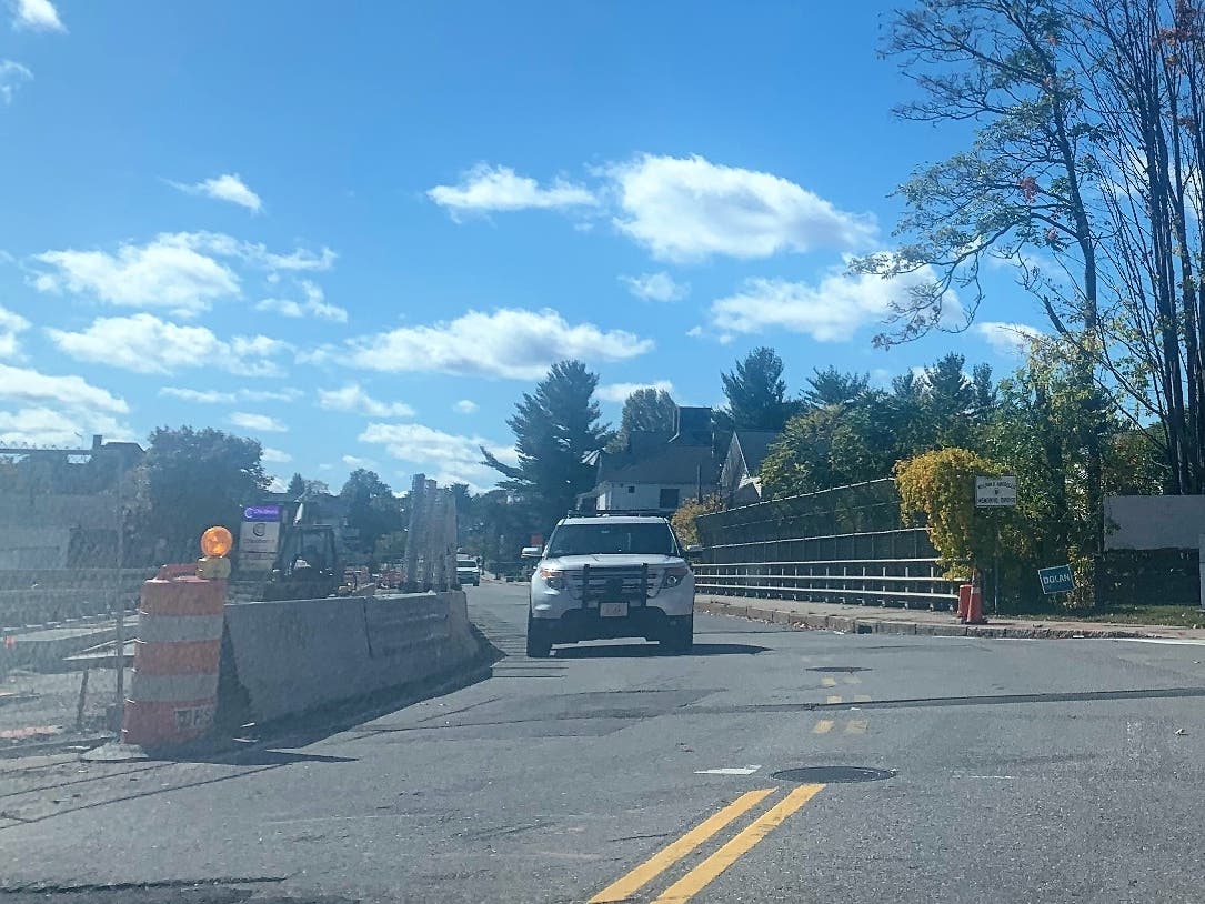 The north end of the Plantation Street bridge. The bridge became one-way this fall during a replacement project.