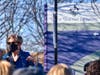 U.S. Sen. Elizabeth Warren speaking to striking nurses outside St. Vincent Hospital in Worcester. 