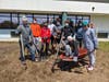 Local Boy Scouts removed old garden boxes at Wayland Middle School and built new ones with materials donated by Lynch Landscape & Tree Service. 