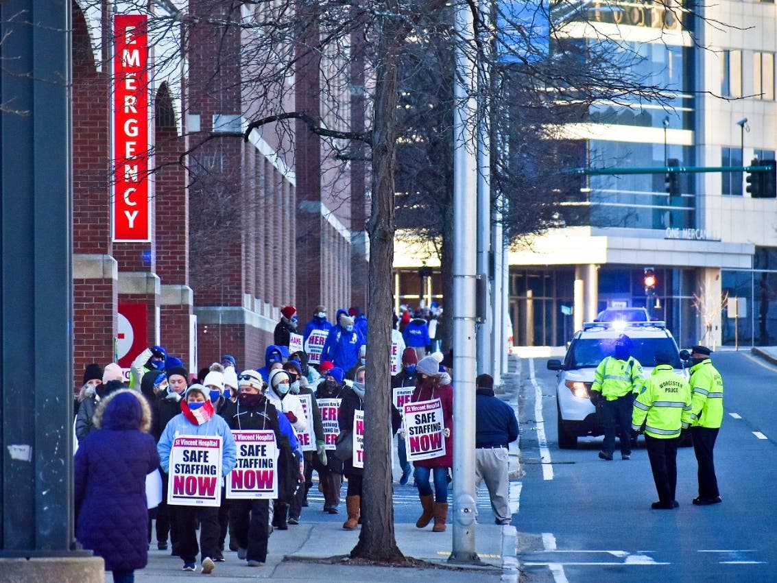 The first day of the St. Vincent nurses strike in March. 