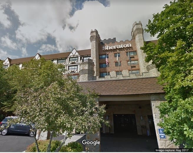 The iconic Sheraton Framingham Hotel, which was sold at auction in late 2020. 