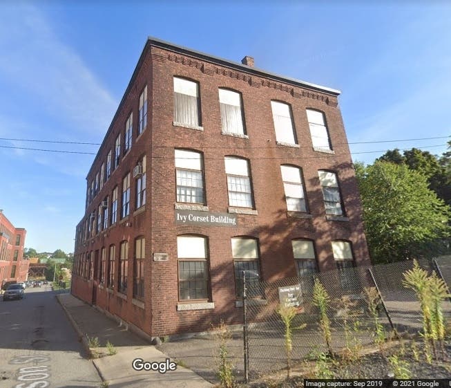 The Ivy Corset building at 40 Jackson St., the site of a planned marijuana retailer called The Corner Emporium.