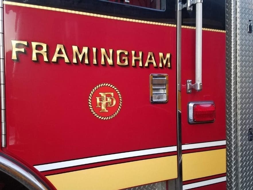 Framingham firefighters were responding to a fire along Brackett Road Friday morning.