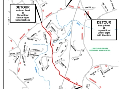 A portion of Morse Road between Marlboro and Concord roads will close Thursday and Friday.