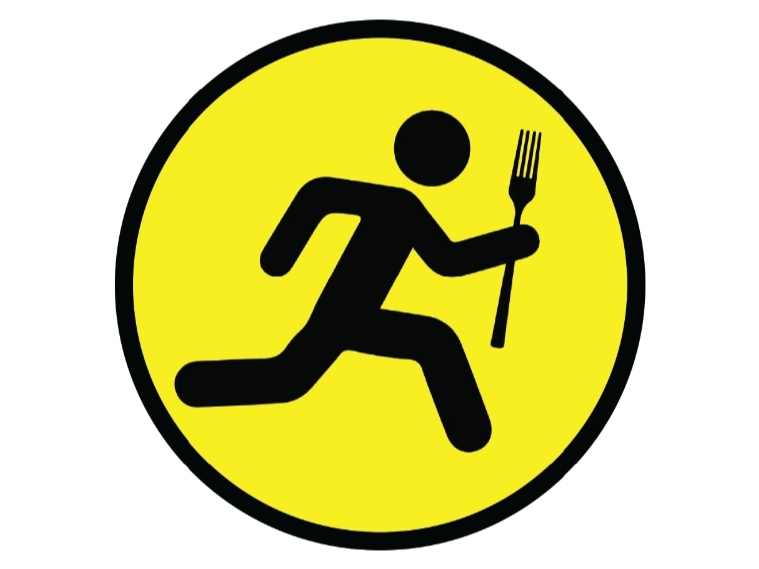 The Framingham Restaurant Rush mascot "Forkman." 