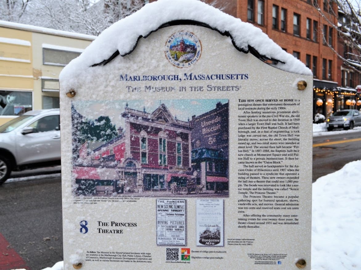 A snowy day in downtown Marlborough. 