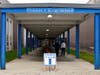 Two voters enter the Kane Elementary School polling location in Marlborough on Election Day 2021. 