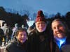 Rabbi Yisroel Freeman (r) and Peter and Hadassa Kubat of Sudbury at Sunday's event. 