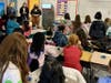Twenty-eight second and third grade girls at Rice Square Elementary recently earned mechanical engineering badges after building race cars out of recyclables. 