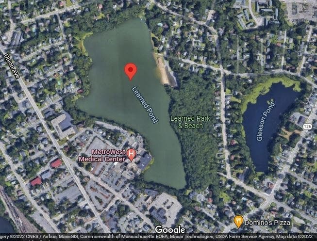Learned Pond north of downtown Framingham. 