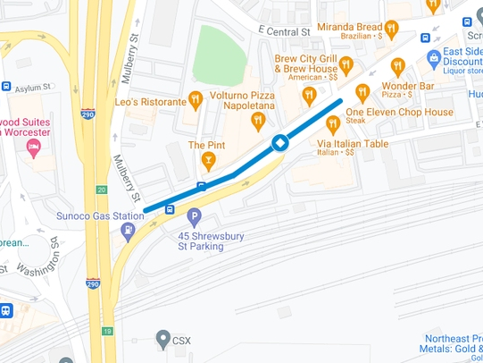 The portion of Shrewsbury Street closed Wednesday due to a water main repair. 