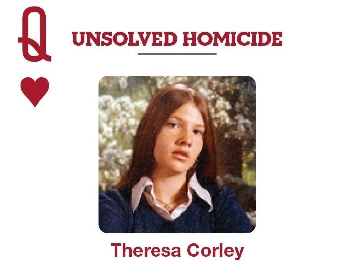 Theresa Corley, 19, was found strangled in a ditch along I-495 in 1978. 