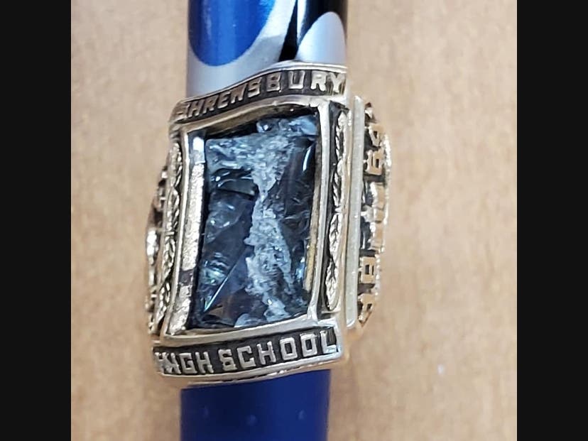 This Shrewsbury class ring was found on Tuesday in the Westborough Town Hall parking lot.