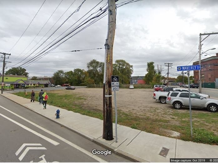 The corner of Waverly and South streets in Framingham, where is planning a six-story building.