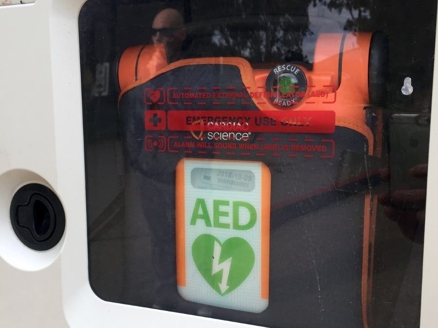 Westborough firefighter Bailey Correia used a defibrillator to revive a man experiencing cardiac arrest.