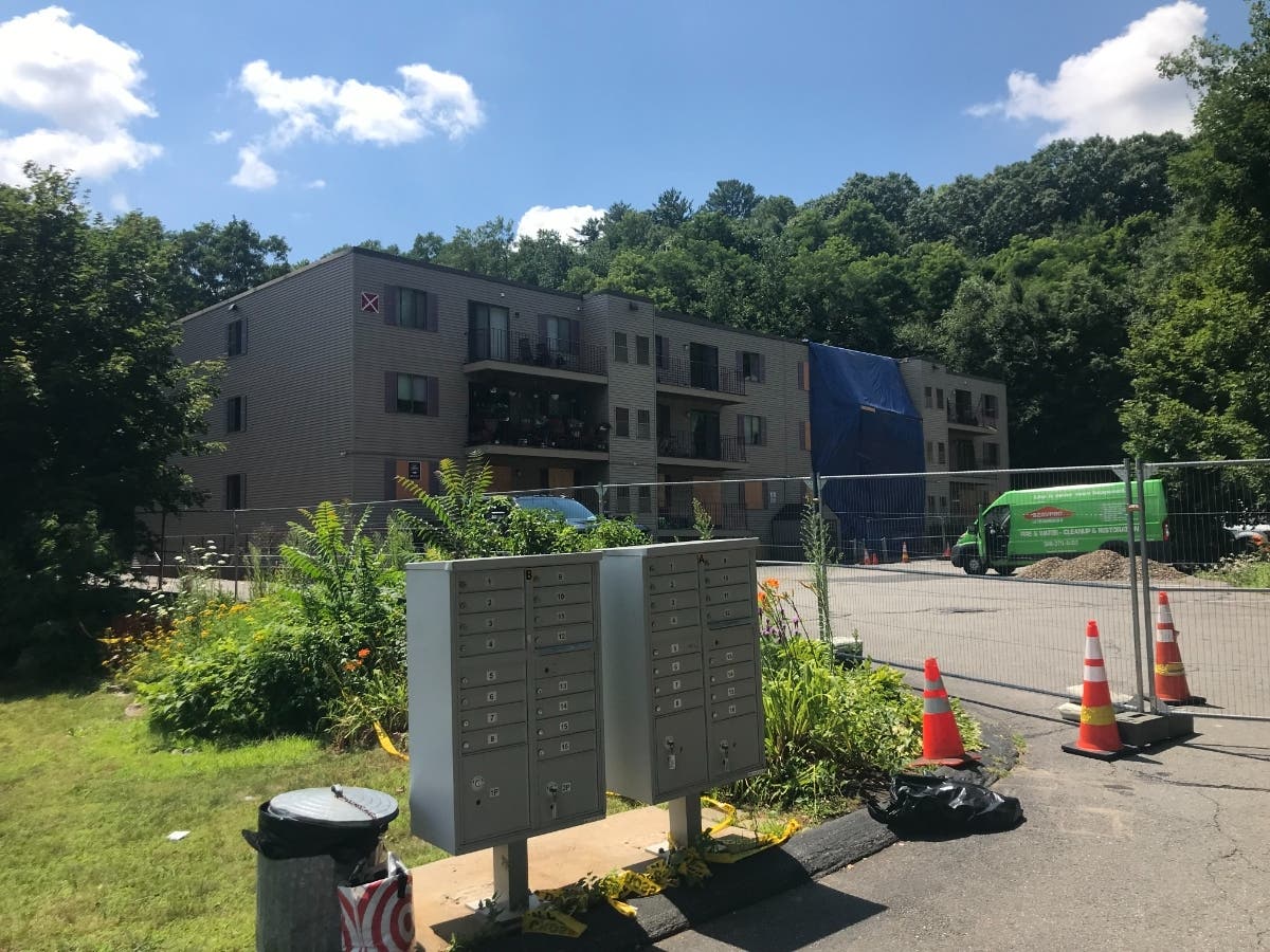 267 Mill St. in Worcester pictured on Wednesday. Residents had to leave all their possessions during an evacuation on July 15 after a roof collapse.