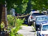 Worcester police lined up near the intersection of Kendall Street and Eastern Avenue during a standoff on Wednesday.