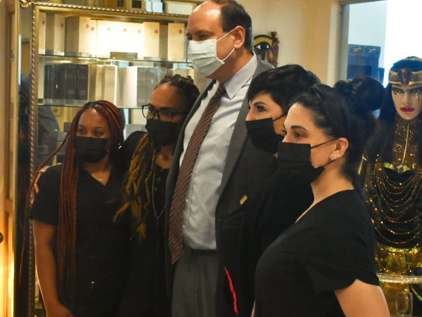 State Sen. Jamie Eldridge at a business opening in Sudbury in 2021.