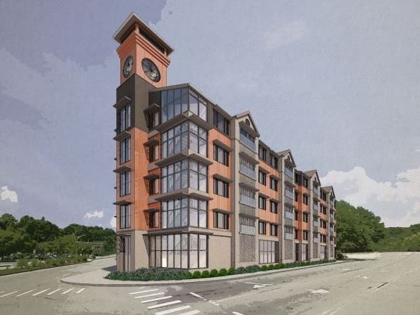 A rendering presented in 2018 to city officials for the 28 South Bolton St. apartment project.
