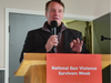 State Sen. Michael Moore, D-Worcester, marking National Gun Violence Survivor Week.