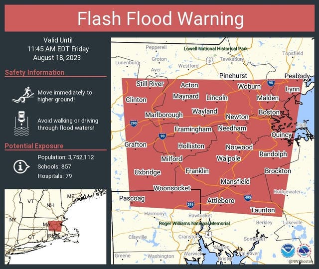 Flash Flood Warning Issued In MA As Powerful Storms Head East ...
