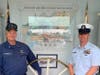 Barry O'Neil (L) with Chief Petty Officer Brad Wilcox, Officer-In-Charge, Station Woods Hole